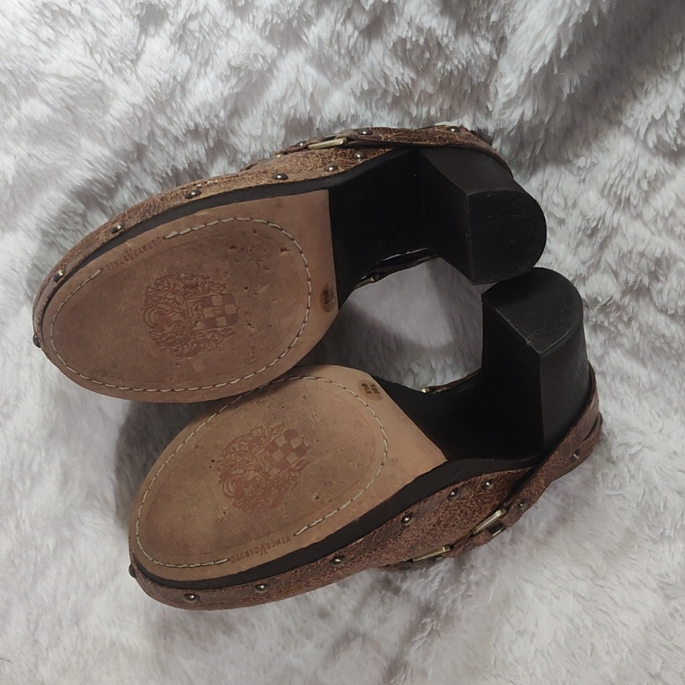 Vince Camuto Brand. Beautiful Stylish Brown Women's Heeled Clogs. Size 8.5 - Picture 4 of 6